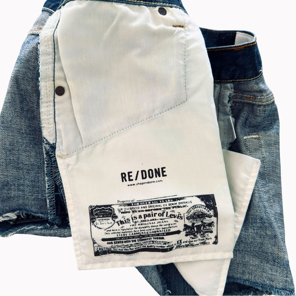 RE/DONE | Levi's "The Short" in Blue No Destruction Size 26 NWT - Picture 7 of 9